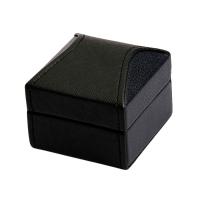 Кожаная подарочная упаковка G01-BK. Черный цвет, с синим ложементом. 