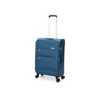 Чемодан TORBER ВИВИ, синий, полиэстер, 44 х 25 х 67 см, 63 л