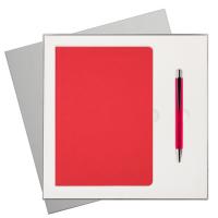 Подарочный набор Latte soft touch, красный (ежедневник, ручка)