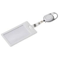 Бейдж с рулеткой-карабин Favor, белый