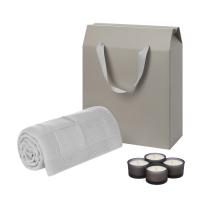 Подарочный набор Sento, Cella Soft, серый (свечи, плед)