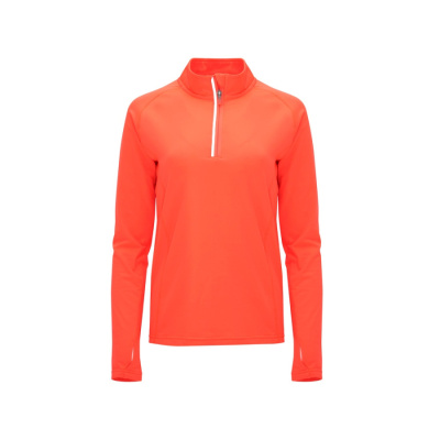 Толстовка с воротом на молнии женская Melbourne, неоновый коралловый (размер S)