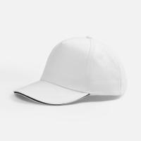 Бейсболка Classic 2. 0, белая с темно-синим кантом