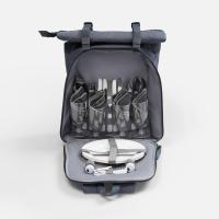 Набор для пикника Picnivo на 4 персоны, темно-серый меланж