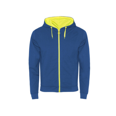 Толстовка на молнии Fuji, королевский синий/неоновый желтый (размер S)