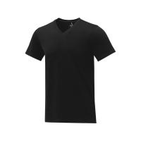 Somoto Мужская футболка с коротким рукавом и V-образным вырезом, черный