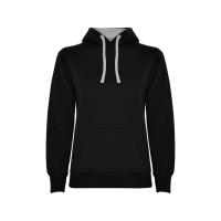 Толстовка с капюшоном Urban женская, черный/серый меланж