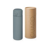 Вакуумная термокружка Waterline c кнопкой Guard, 400 мл, тубус, антрацит