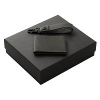 Подарочный набор Long River: кошелек, ремешок для ключей (без лого Long River), черная коробка