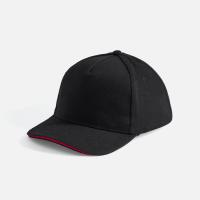 Бейсболка Long Beach, черная с красным