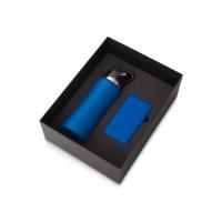 Подарочный набор с бутылкой для воды и повербанком С1, 5000 мА·ч, синий