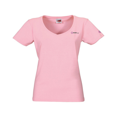 Футболка Heavy Super Club женская с V-образным вырезом, розовый (размер L)