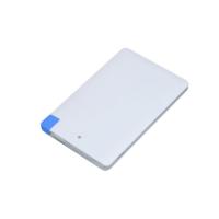 Универсальное зарядное устройство Credit _card1_power_bank под нанесение логотипа в виде кредитной карты, толщина всего 7, 5 . 2500 мА·ч. Синий