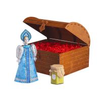 Подарочный набор: кукла фарфоровая, крем-мед, голубой