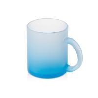 Стеклянная матовая кружка Омбре с градиентом для сублимации, синий