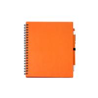 Блокнот LEYNAX с ручкой из переработанного картона, оранжевый