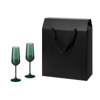 Подарочный набор 2 бокала для шампанского Emerald в большом подарочном пакете
