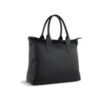 Сумка-шоппер BUGATTI Elsa, чёрная, воловья кожа/полиэстер, 46х11х31, 5 см