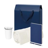 Подарочный набор Welcome Pack Spark, синий (термокружка, ежедневник, ручка, плед, коробка-пакет)