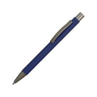 Ручка металлическая soft touch шариковая Tender, темно-синий/серый