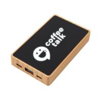 Внешний аккумулятор с подсветкой лого Reedia S2, 5000 мА·ч, бамбук, черный