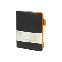 Ежедневник недатированный А5 Boston, черный (оранжевый обрез)