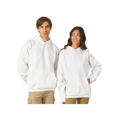 Толстовка с капюшоном оверсайз Berlin унисекс, белый (размер XS-S)