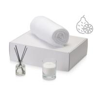 Подарочный набор White light 2. 0 с пледом, диффузором, насыпной свечой