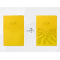 Бизнес-блокнот А5 C2 soft-touch, желтый, с УФ печатью