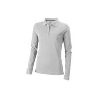 Рубашка поло Oakville женская с длинным рукавом, серый меланж