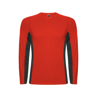 Футболка Shanghai мужская с длинным рукавом, красный/графитовый