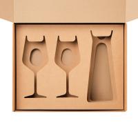 Доп. ложемент под декантер + 2 бокала в большую универсальную коробку, крафт (арт. 21005. 020)