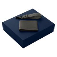 Подарочный набор Long River: кошелек, ремешок для ключей, синяя коробка