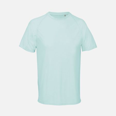 Футболка спортивная унисекс Vortex, зелено-голубая