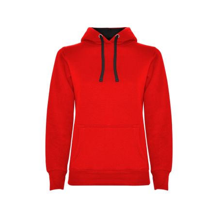 Толстовка с капюшоном Urban женская, красный/черный