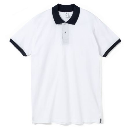 Рубашка поло Prince 190, белая с темно-синим