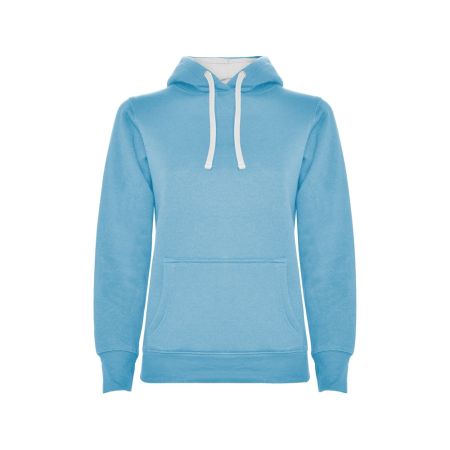 Толстовка с капюшоном Urban женская, небесно-голубой/белый