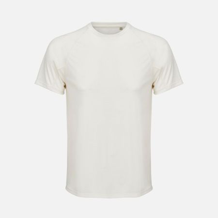 Футболка спортивная унисекс Vortex, молочно-белая