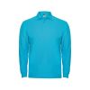 Рубашка поло Estrella мужская с длинным рукавом, бирюзовый (размер S)