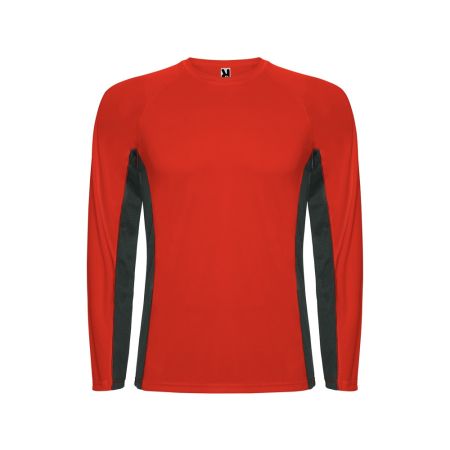 Футболка Shanghai мужская с длинным рукавом, красный/графитовый