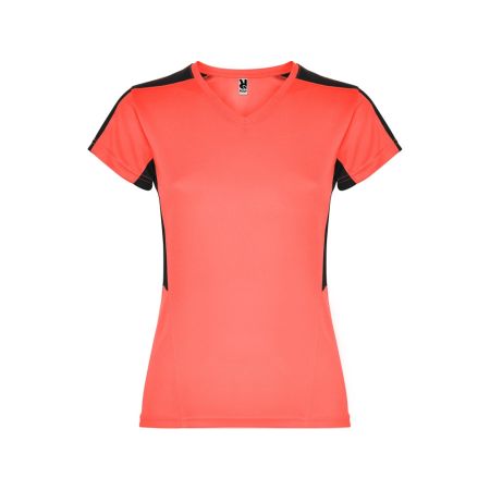 Футболка Suzuka женская, неоновый коралловый/черный