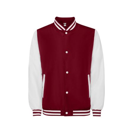 Бомбер утепленный California унисекс, гранатовый/белый