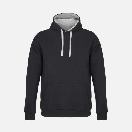 Худи унисекс Cameron, черное с серым меланжем