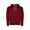 Толстовка с капюшоном Urban мужская, гранатовый/серый меланж (размер XS)