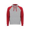Толстовка с капюшоном Badet мужской, серый меланж/красный (размер XS)