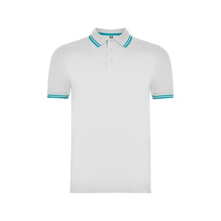 Рубашка поло Montreal мужская, белый/бирюзовый